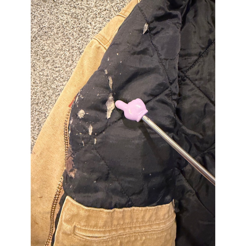 Carhartt Jacket Women Medium Brown WC026 CML Distressed Canvas Quilt Lined Coat* - Picture 13 of 16